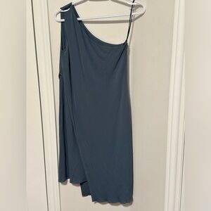 Maison Margiela One-Shoulder Blue Slip Dress